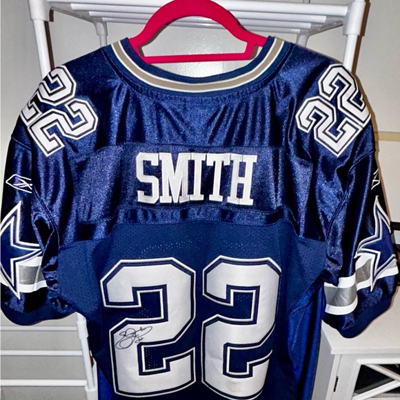 🏈Say What?! Who? 🫨Autographed Emmitt Smith Reebok NFL Jersey Number 22! - Picture 11 of 16
